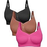FeelinGirl Bras for Women Wireless Bralettes No Underwire Unlined Seamless Everyday Bras 3-Pack