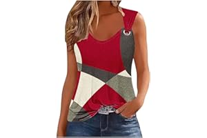 jxsoyen Tank Top for Women Trendy Color Block Sleeveless Top Flowy Pleated Tunic Tank Tops for Women Loose Fit Summer Clothes