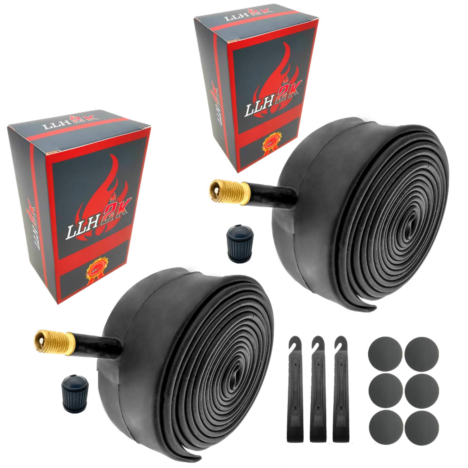 Photo 1 of 16 Inch Bike Tube 2 Pack 16 x 1.95 Bike Tube/1.5/1.75/2.125/2.3 with 3 Levers, 6 Round Patches - Compatible with Most 16" Tube Bike - Premium Long Lasting Butyl Rubber.
