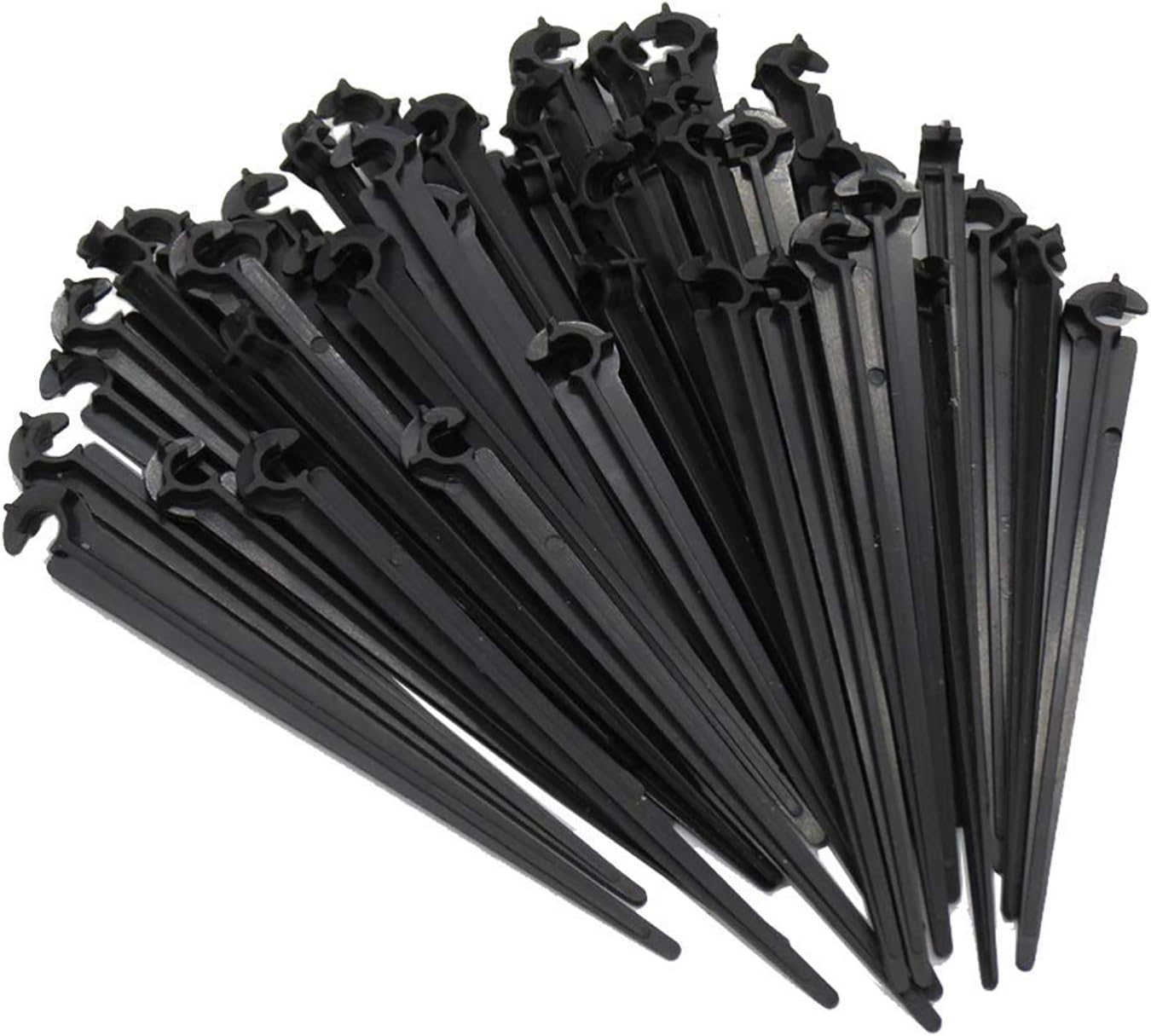 JJ.Accessory 50 pcs Hose Bracket Ground Securing Pegs C Shape Fixed Stems Holder for Weeping Pipe Irrigation and Garden Watering Pipe