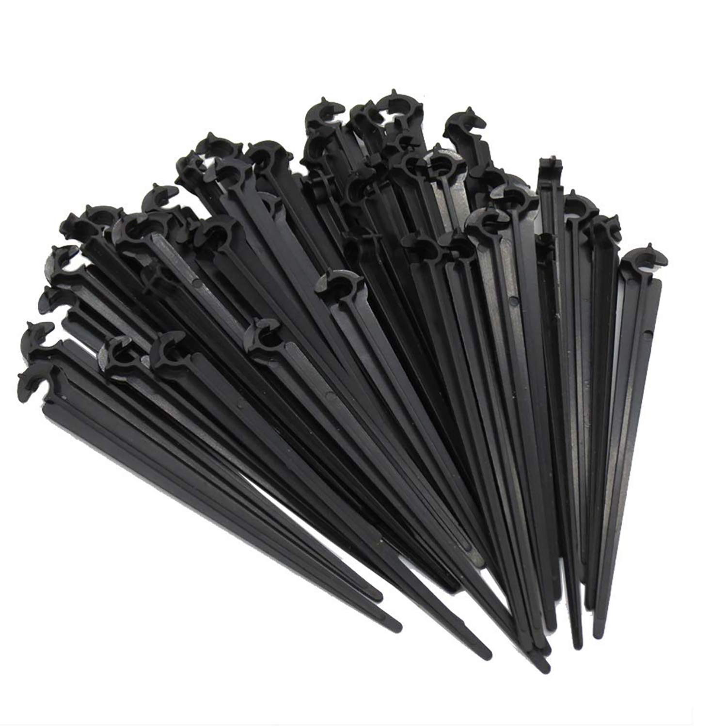 JJ.Accessory 50 pcs Hose Bracket Ground Securing Pegs C Shape Fixed Stems Holder for Weeping Pipe Irrigation and Garden Watering Pipe
