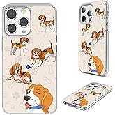 AKORAVO for iPhone 15 Pro Case for Women Girl Men, Full Protective Shockproof Soft TPU Slim Clear Phone Cover Cases Design for iPhone 15 Pro 6.1,Cute Cartoon Animal Pet Dog Puppy Funny Beagle Ball
