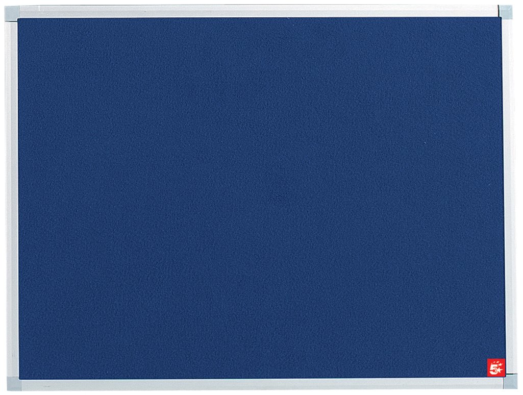 5 Star Office Felt Noticeboard with Fixings and Aluminium Trim W900xH600mm Blue