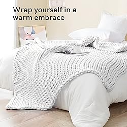YnM Weighted Blanket, Handmade Chunky Yarn Knitted