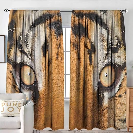 Amazon Com Safari Sliding Door Curtain Close Up Tiger Eyes Hunter