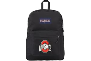 JanSport NCAA Officially Licensed Backpack, Ohio State Buckeyes, Superbreak Plus with Padded 15'' Laptop Sleeve, Spacious Computer Bag for Men & Women, Durable Daypack with Bottle Pocket, Black