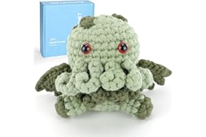 CrochetBox Crochet Kit for Beginners Adults - Cthulhu Starters Crochet Kit, Beginners Crocheting Kitting for Adults Kids, Craft Gifts with Crochets Yarns, Hook, Step-by-Step Video, Instruction