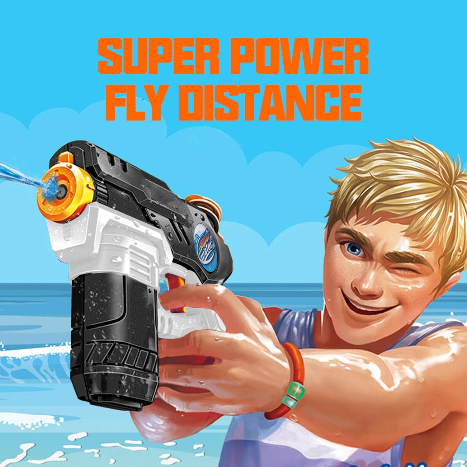 KIDPAR 4 Pack Waters Gun for Kids Soaker Squirt Games Easy to Catch, Durable Shooting, Long Range and Lovely Shape, Water Pistol Toy for Party Favors and Outdoor Activity Game in Hot Summer: Toys & Games