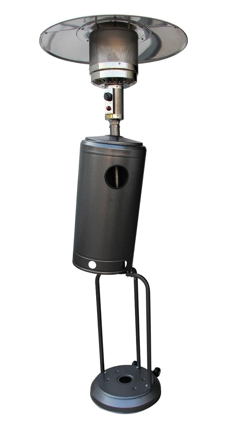 outdoor gas fire pit on wheels on Firefly 12kw Premium Outdoor Gas Patio Heater Powder Coated Steel With Canister Door And Wheels Black Outdoor Heaters Fire Pits Ka Pesi Garden Outdoors