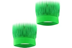 Sunshane 2 Pack Hairy Headband Crazy Hair Wigs for Mardi Gras Cosplay Sports Party and Spirit Day Accessory (Green)