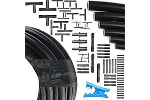 BOOMBAMO 5Ft 6PCS Vacuum Hose Automotive with ID 1/8" 5/32" 3/16" 1/4" 5/16" 3/8" 130PSI Max Pressure,Engine Silicone Vacuum Line Tubing Kit with 12 Sizes 113PCS Vacuum Connector and Tube Cutter,for Air/Water