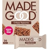 MadeGood Crispy Squares, Chocolate Chip (36 Count) Gluten Free Snacks