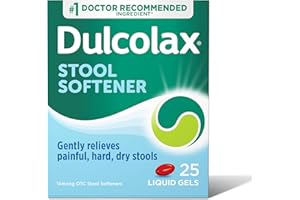 Dulcolax Stool Softener Laxative Liquid Gel Capsules, Gentle Constipation Relief for Hard, Dry Stools, Docusate Sodium 100 mg, 25 Count