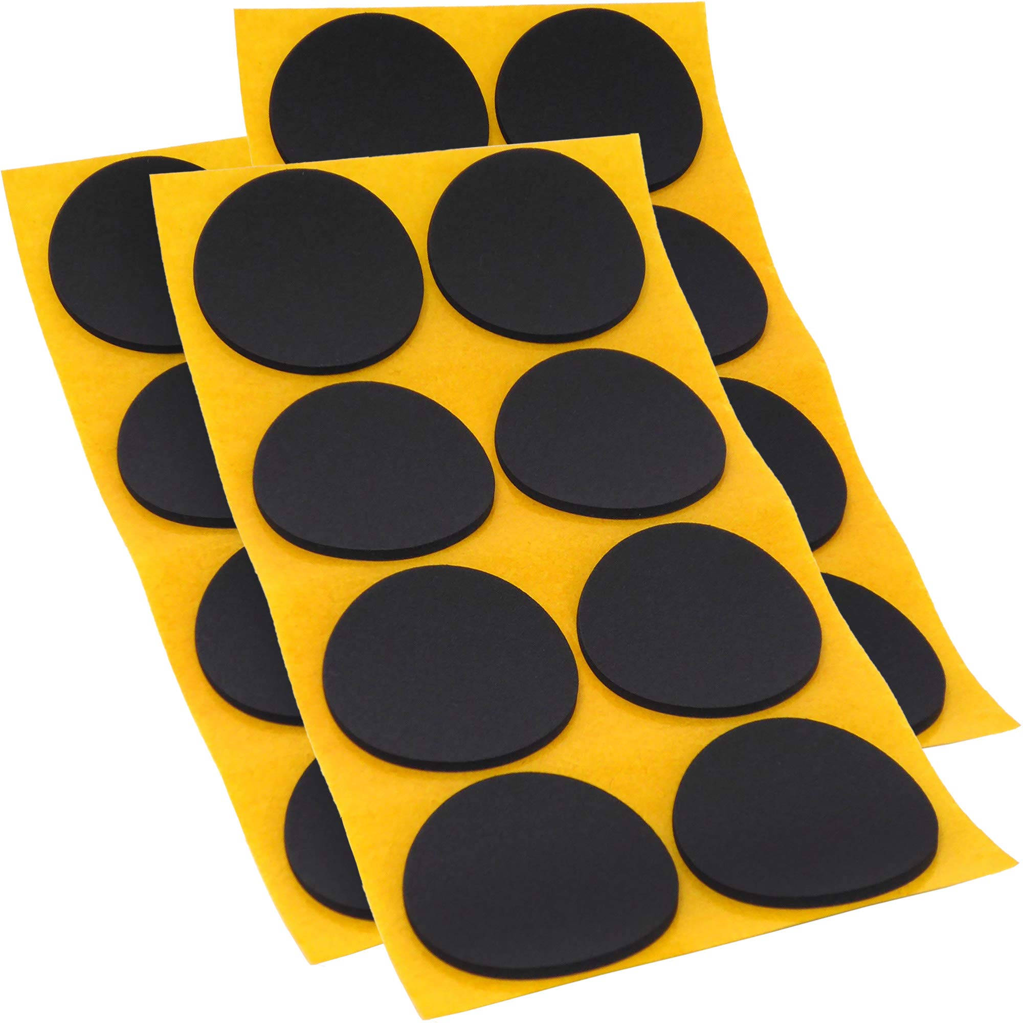 Adsamm® / 24 x self-adhesive anti-slip pads made of EPDM cellular rubber/ø 1.97'' (ø 50 mm) / Black/round / 0.098'' (2.5 mm) thick anti-slip glides