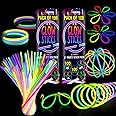 200 Glow Sticks Bulk, Glow in The Dark Party Supplies, 12 Hours Glow Party Pack 8 inch, Mardi Gras, Party Favors