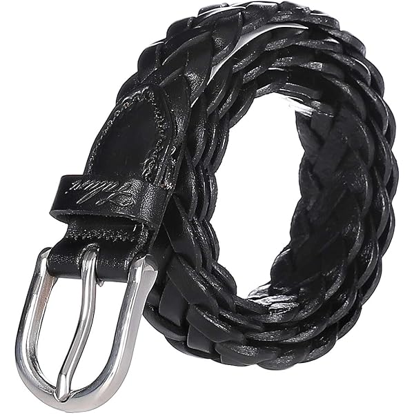 ECHAIN Women Braided Woven Genuine Leather Narrow Belt 25mm  display picture 1