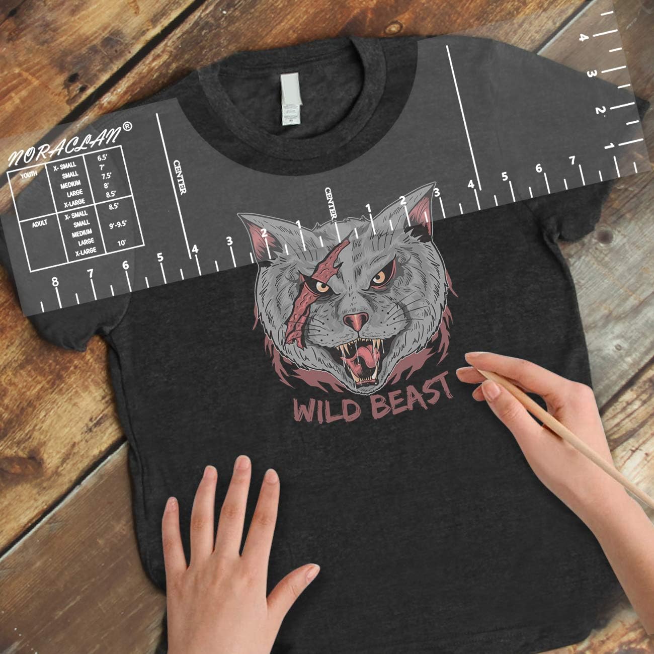 leafeat T-Shirt Rulers Guide,Shirt Alignment Tool for Applying Vinyl and Sublimation Designs On Shirts with Size Chart Built-in