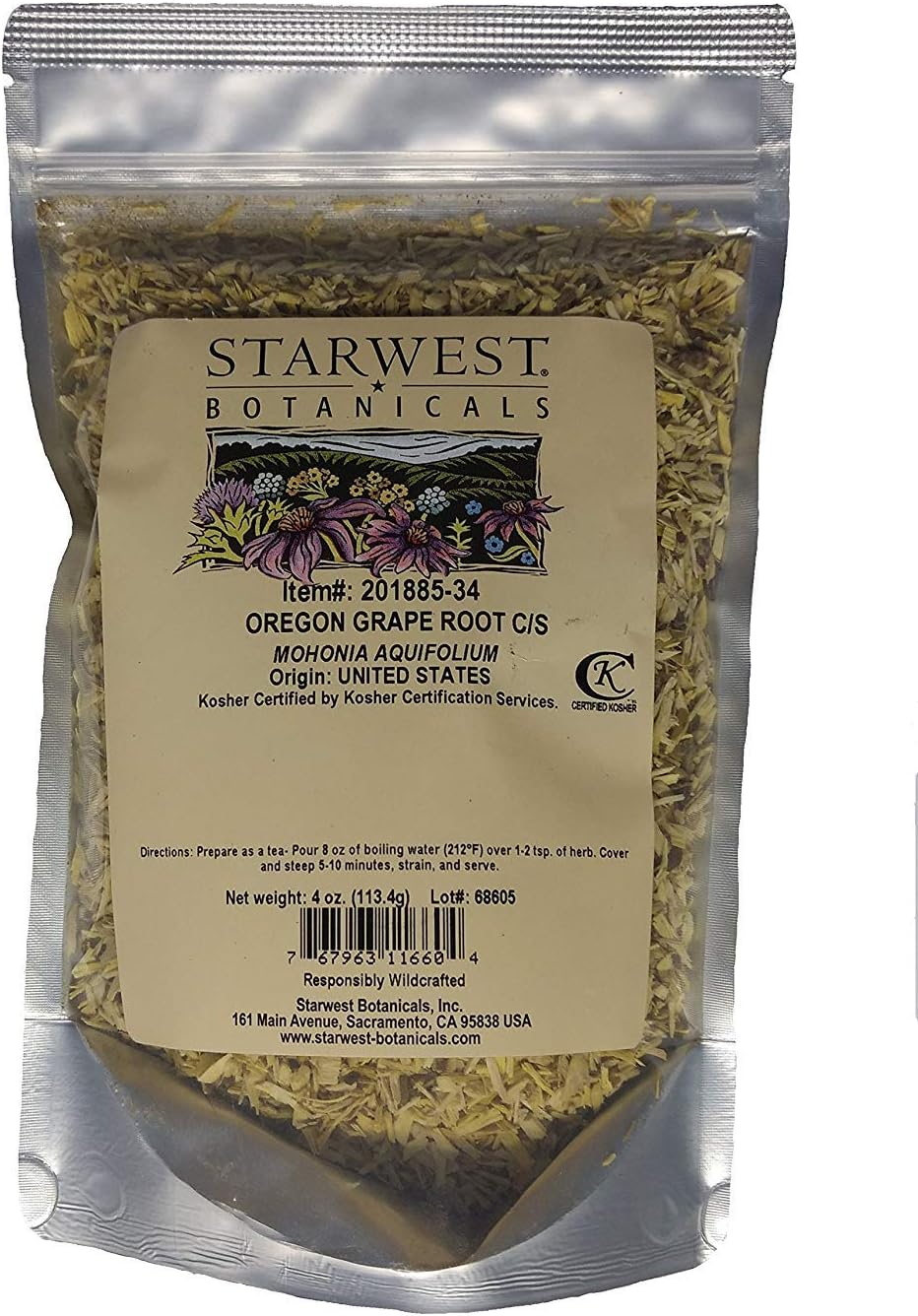 Oregon Grape Root C/S Wildcrafted - 4 oz