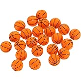 uxcell Sports Ball Beads, 24Pcs 12mm - Silicone Round Spacer Focal Beads, Rubber Loose Print Sports Beads for Keychain Making Pens DIY Crafts Necklace Bracelet Lanyard (Basketball)