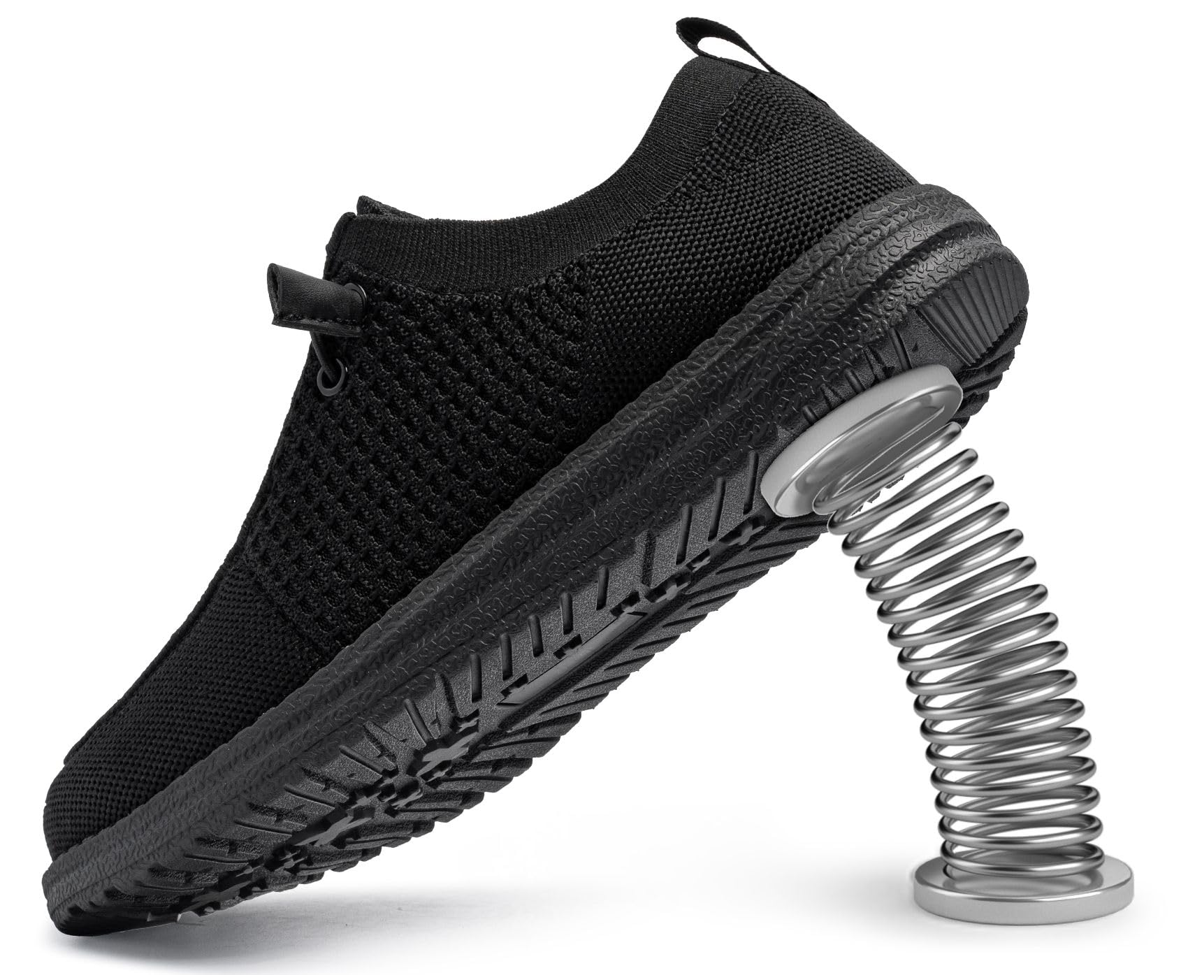 LARNMERN Steel Toe Loafers Women Lightweight Comfortable Slip On Walking Casual Flats Sneakers Work Safety Shoes
