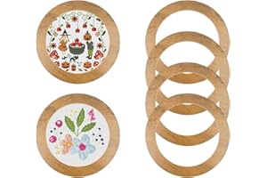 SNOWTING 6 PCS Wood Embroidery Frame for Display 6 Inch Embroidery Hoop, Round Decorative Frame for Finished Cross Stitch DIY Needlework Art Craft Sewing Ornaments (Hoop Not Included)