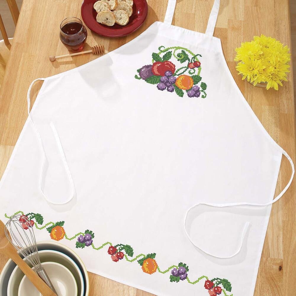 Buy Herrschners® Bright Fruit Apron Stamped CrossStitch Online at