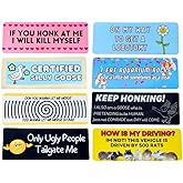 YJ PREMIUMS 10PC Funny Car Bumper Magnets | Magnetic Auto Bumpers Magnet Decals for Cars Vehicle Fun Cute Joke Hilarious Gag Humor Im Sorry Let Me Merge Honk Certified Silly Goose for Adults Gifts