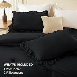 Andency Black Full Size Comforter Set(79x90Inch), 3