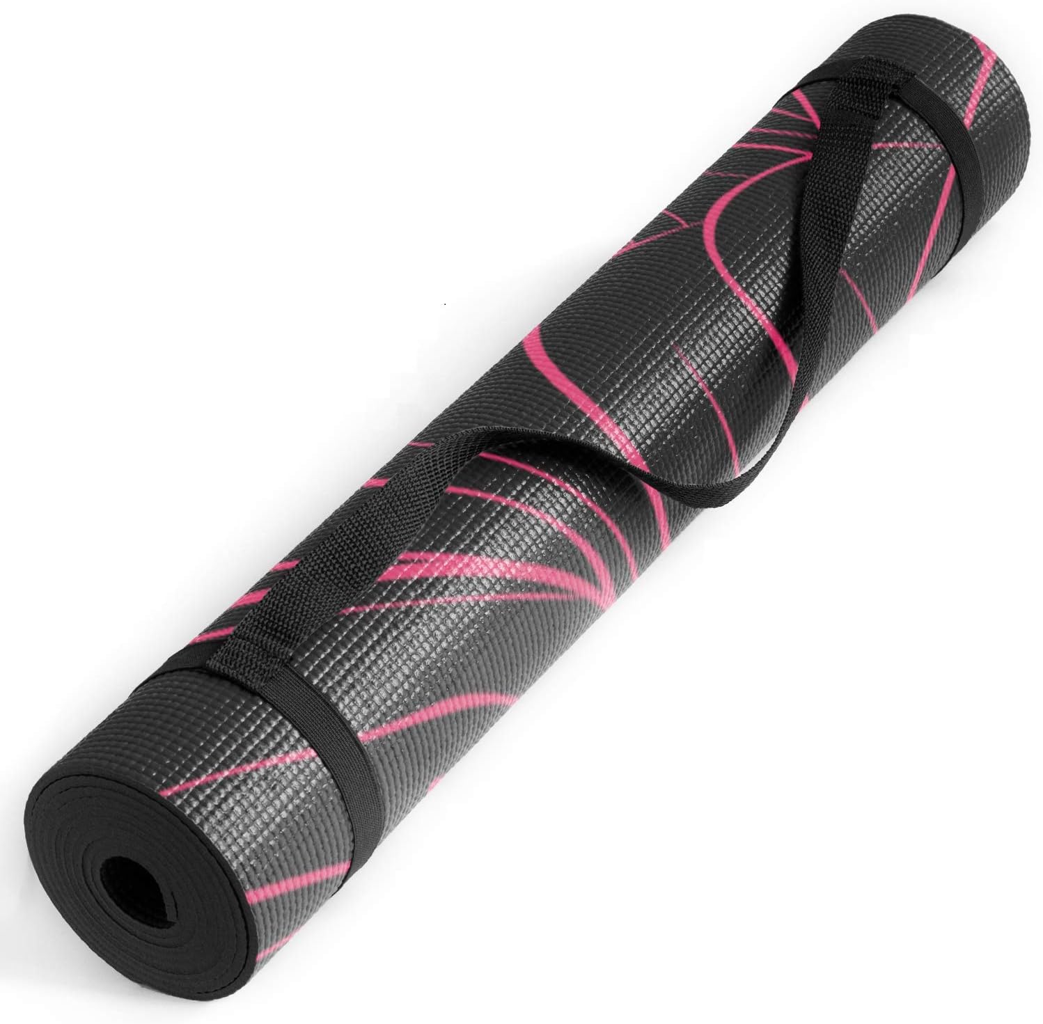 Nicole Miller Yoga Workout Mat, Thick Yoga Exercise Mat for Home Gym with Carrying Strap