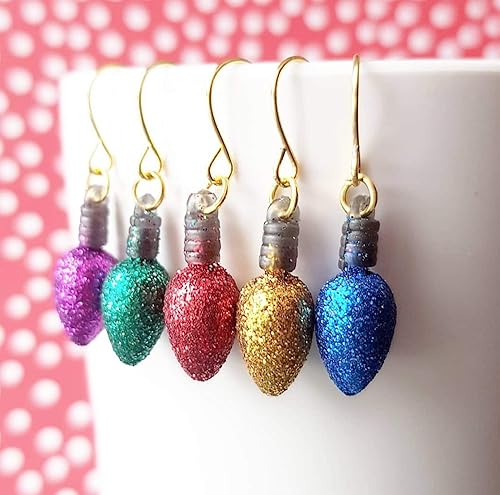 Boucles Doreilles Boules De Noël Noires Et Or Peintes Sur