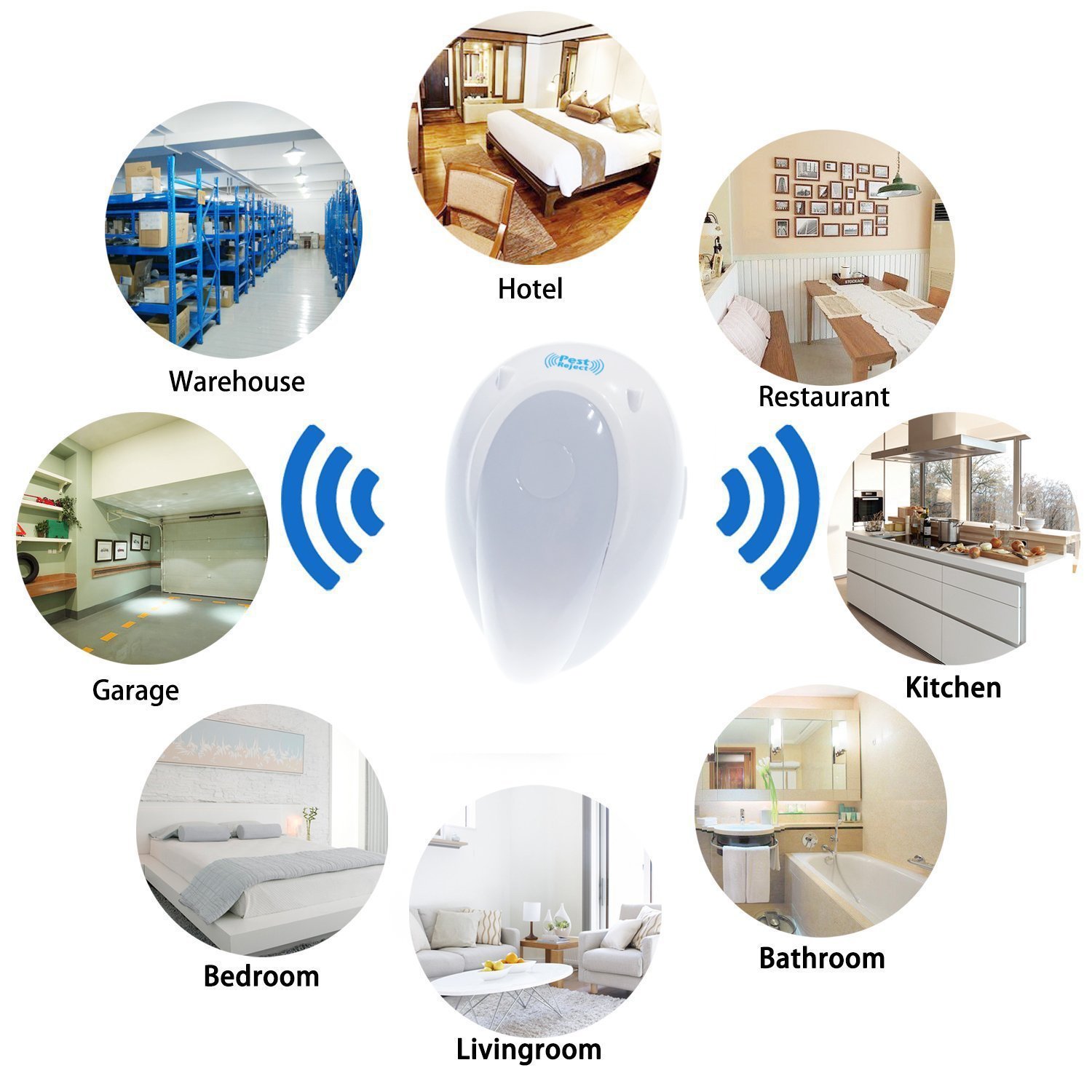 TUPELO Ultrasonic Pest Repeller, Mosquito Repellent, Bug Repeller, Electronic Pest Reject Plug In with Night Light for Mice, Rat, Roach, Rodent, Ant, Fly, Spider, Insect (1 Pack) [2018 NEW]