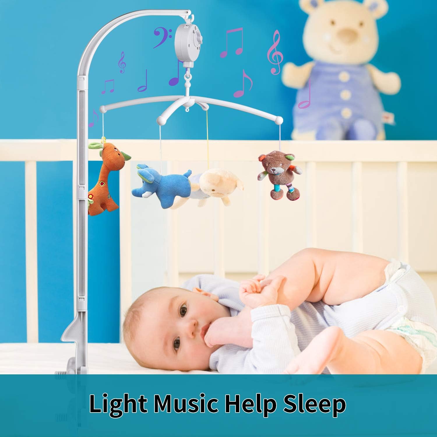37 Inch New Baby Crib Mobile Arm With Music Box Holder Hanger Stent Set Baby Crib Mobile Bed Bell Holder 37 Inch Baby Products Mobiles