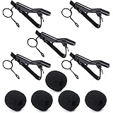 Lavalier Microphone Windscreen & Clip, Peyou® [Set of 5] 5/16" Ring-type Lapel / Lavalier Microphone Tie Clip & Ball Type Foam Windshield Cover for Most Lavalier / Lapel Microphones Including Samson, Nady, Shure, Audio-Technica, Hisonic & more