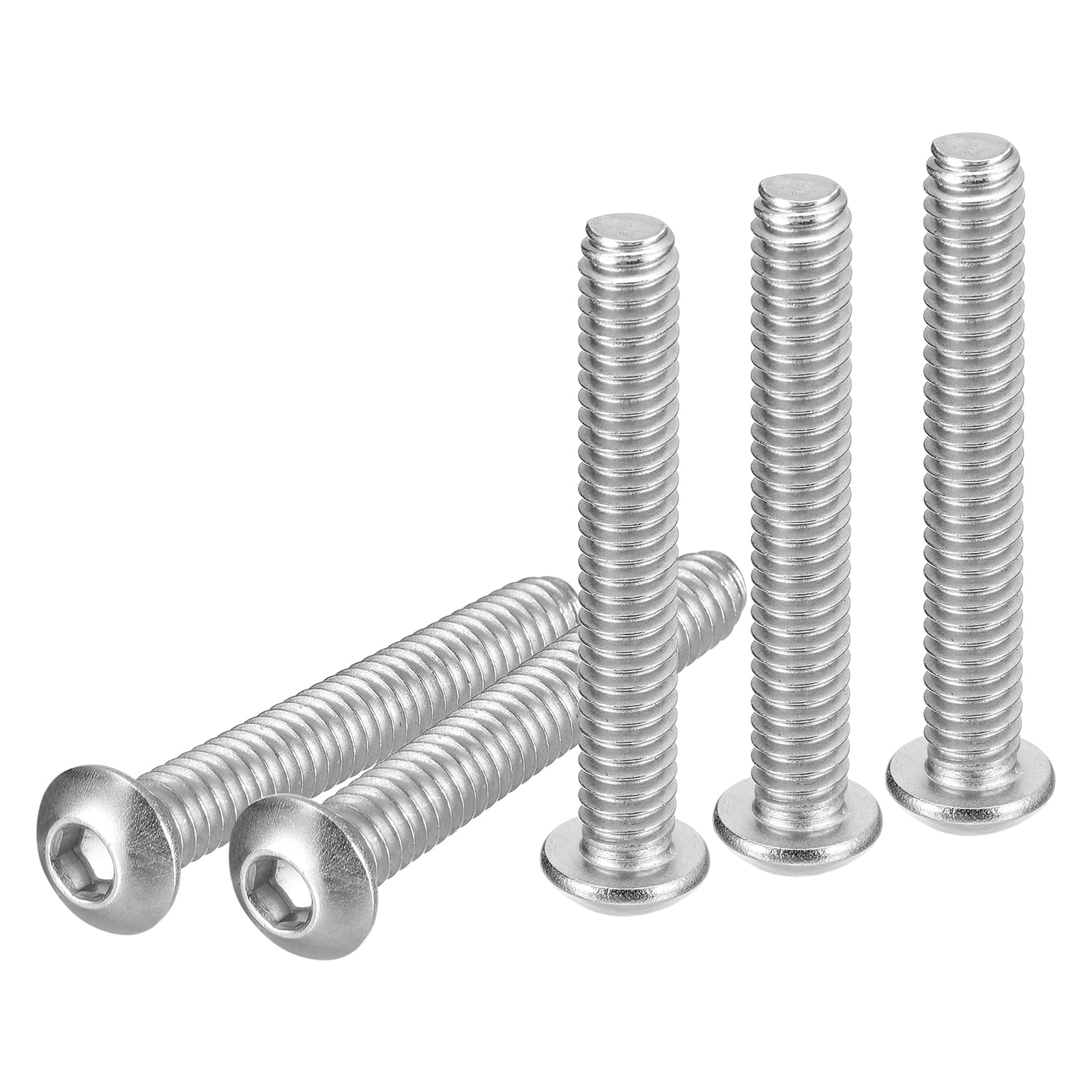 DTGN 1/4-20x1-3/4" Button Head Socket Cap Screws - 25Pack - Good for Machine - 304 Stainless Steel 18/8 - Hex Drive Full Thread UNC Fasteners — image 1