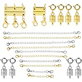 20pcs Magnetic Necklace Extenders & Layering Clasps Set, Durable Jewelry Chain Connectors Magnetic Jewelry Clasps for DIY Craft Gift Necklaces Bracelets Anklets