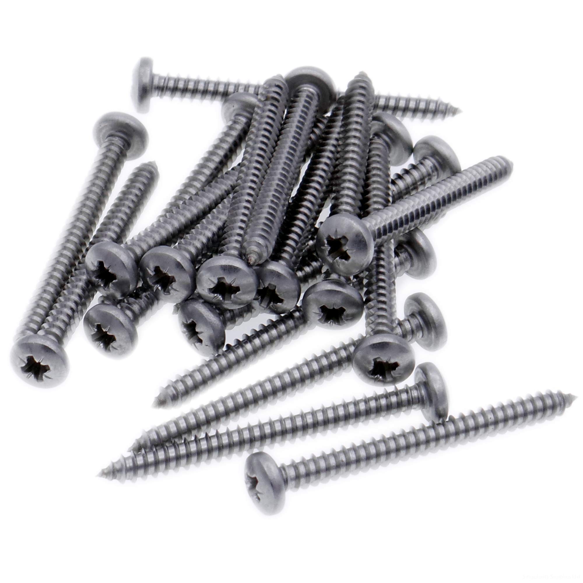 No.6 x 1.5 (3.5mm x 38mm) Pozi Pan Self-Tapping Screw - Stainless Steel (A2) (Pack of 20)