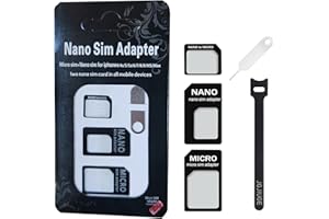 SIM Card Adapter Nano Micro - Standard 4 in 1 Converter Kit with Tray Eject Pin Black 6PCS JGJIUGE