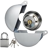 PILISPARK Door Knob Lock Out Device with Padlock, Door Handle Lock - Protects Door Handles from Turning and Entering Keyholes, for Covering Door Handles/Faucets/Valves, Stainless Steel (Silver)