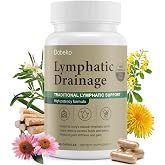 Dobeko Lymphatic Drainage Supplements Capsules Support Fluid Balance | Immune Health &amp; Natural Circulation Support, Natural Body Refresh, Herbal Blend Dandelion, Cleavers, Echinacea, 60 Capsules