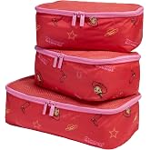 Away Toy Story 5 Kids Packing Cubes Set of 3, Travel Organizers | Medium &amp; Wide Packing Cubes, Water-Repellent Nylon with Mesh Tops, Space-Saving for Kids Carry-On, Jessie Red