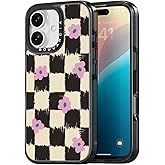 Bouvardia for iPhone 16 Case, Cute Design for Women & Girls, Protective & Aesthetic, Checkered & Flowers