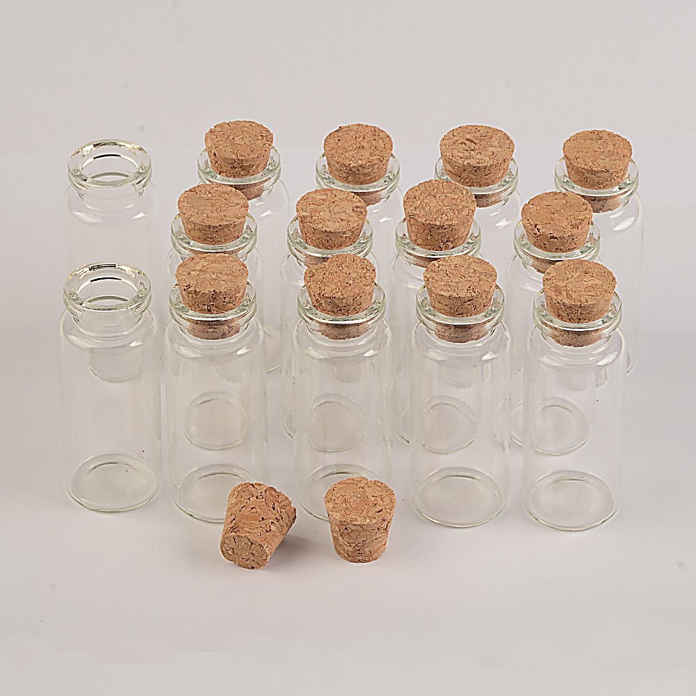 Jarvials Each Contains 100 pcs Glass Bottles, 12CC Transparent Glass Bottles with Cork, DIY Handicraft, Storage Tool Bottles, Multi-Functional Use (100, 12ml)