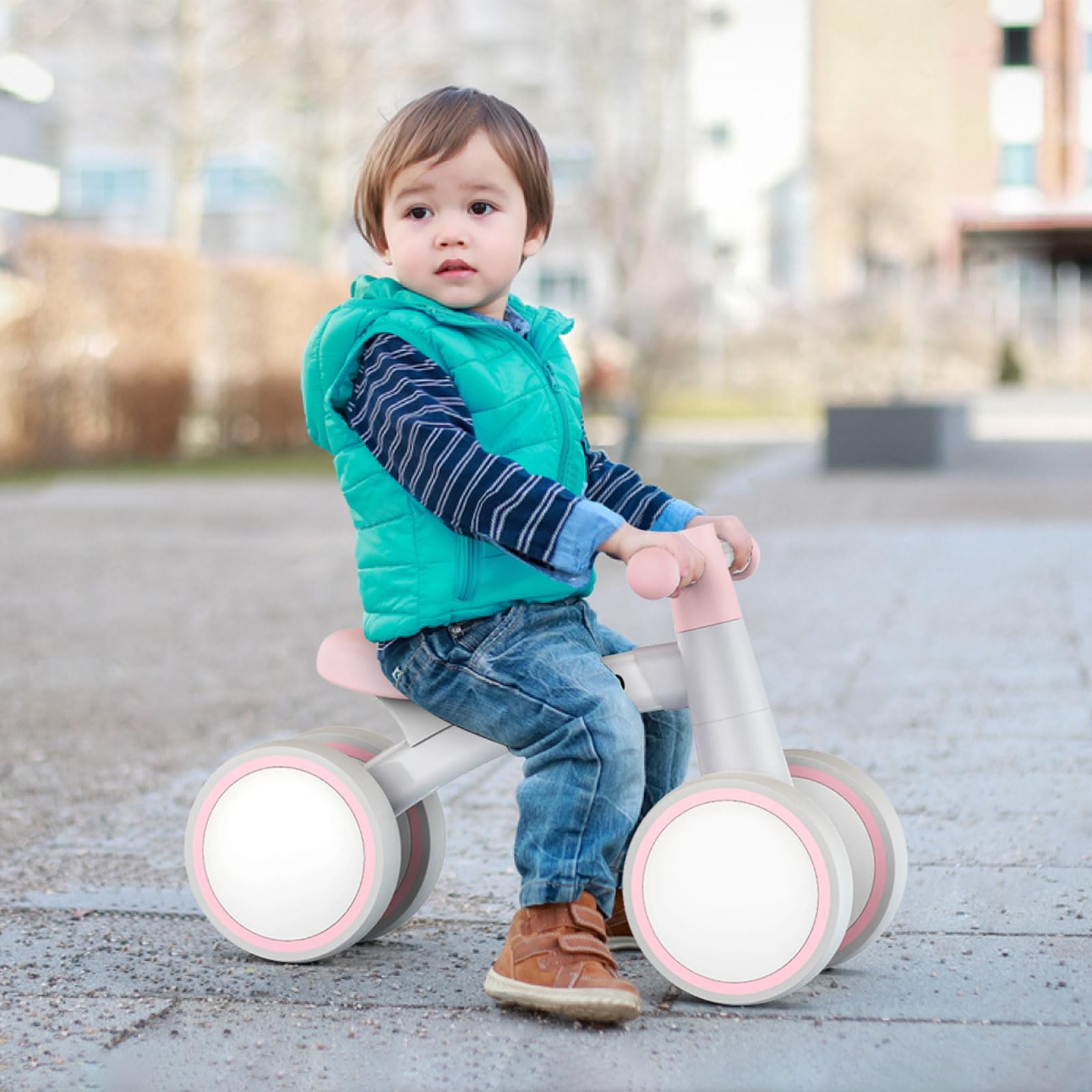 SEREED Baby Balance Bike for 1 Year Old, 4 Wheels Toddler First Bike | First Birthday Gifts | for Boys Girls 12-24 Months