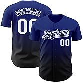 Custom Gradient Baseball Jerseys Stitched Personalized Sports Shirts Team Uniforms Button-up for Men Women Youth Boys