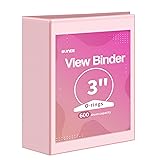 SUNEE 3 Ring Binder 3 Inch 1 Pack, Clear View