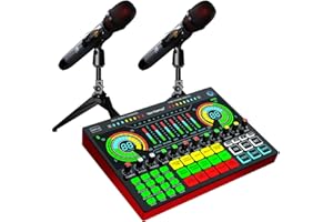 Podcast Equipment Bundle for 2, tenlamp G4Pro USB Audio Interface with Mixer and Sound Board, Two Wireless Microphone, Studio All-in-one XLR Podcast Kit for Phone PC Live Streaming Podcast Recording