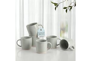HaWare 13OZ Coffee Mugs Set of 6, Stoneware Coffee Cups, Ceramic Latte Mug for Man, Woman, Modern Tea Mugs for Latte/Cappucci