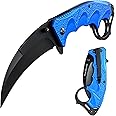 MADSABRE Claw Knife Cool Pocket Knife for Men - 8.5 Inch Large Camping Folding Knives with Clip Hunting Hiking Survival EDC Foldable Knife (Blue)