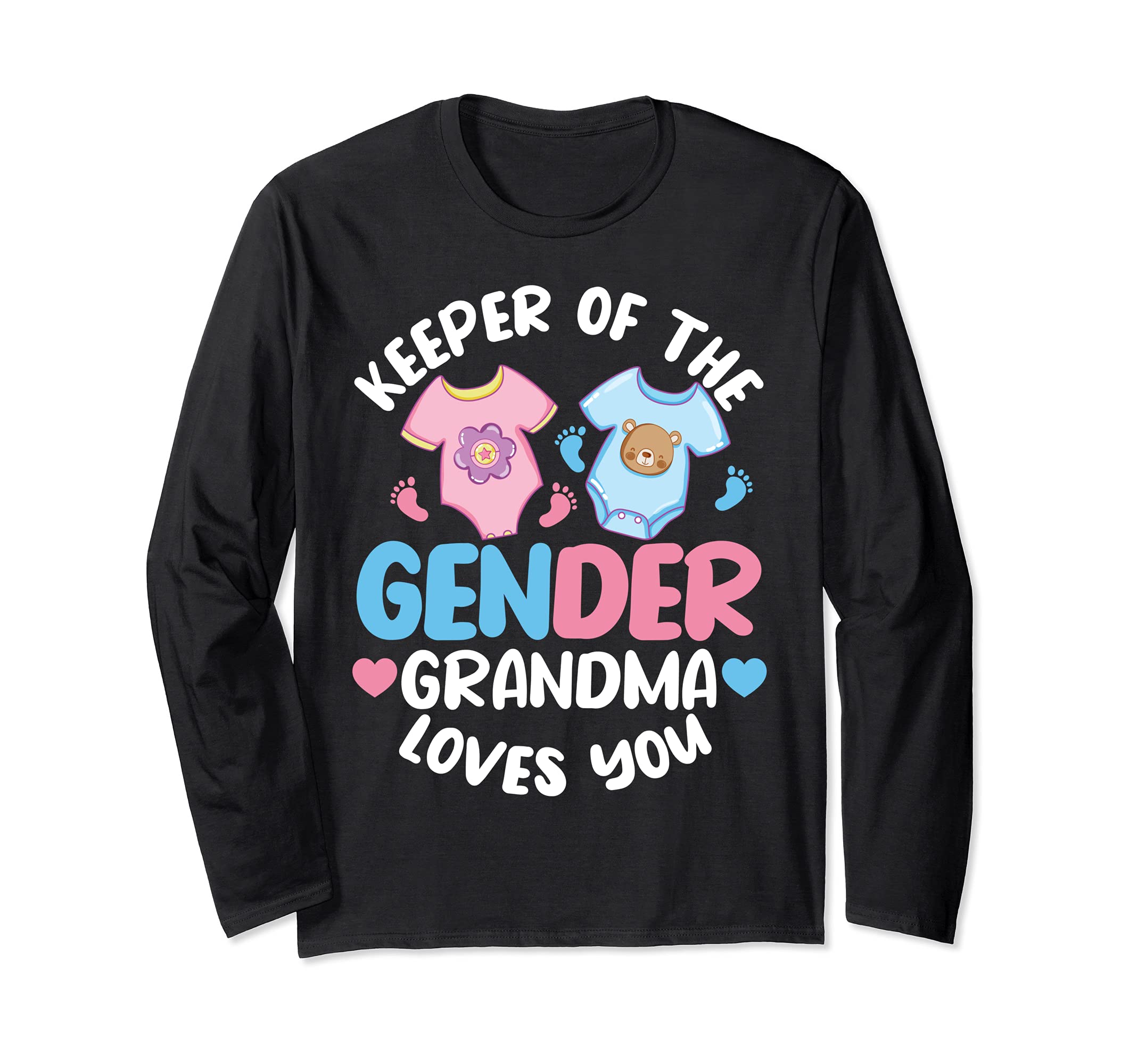 Pink Or Blue Grandma Loves You - Grandma Gender reveal Long Sleeve T-Shirt
