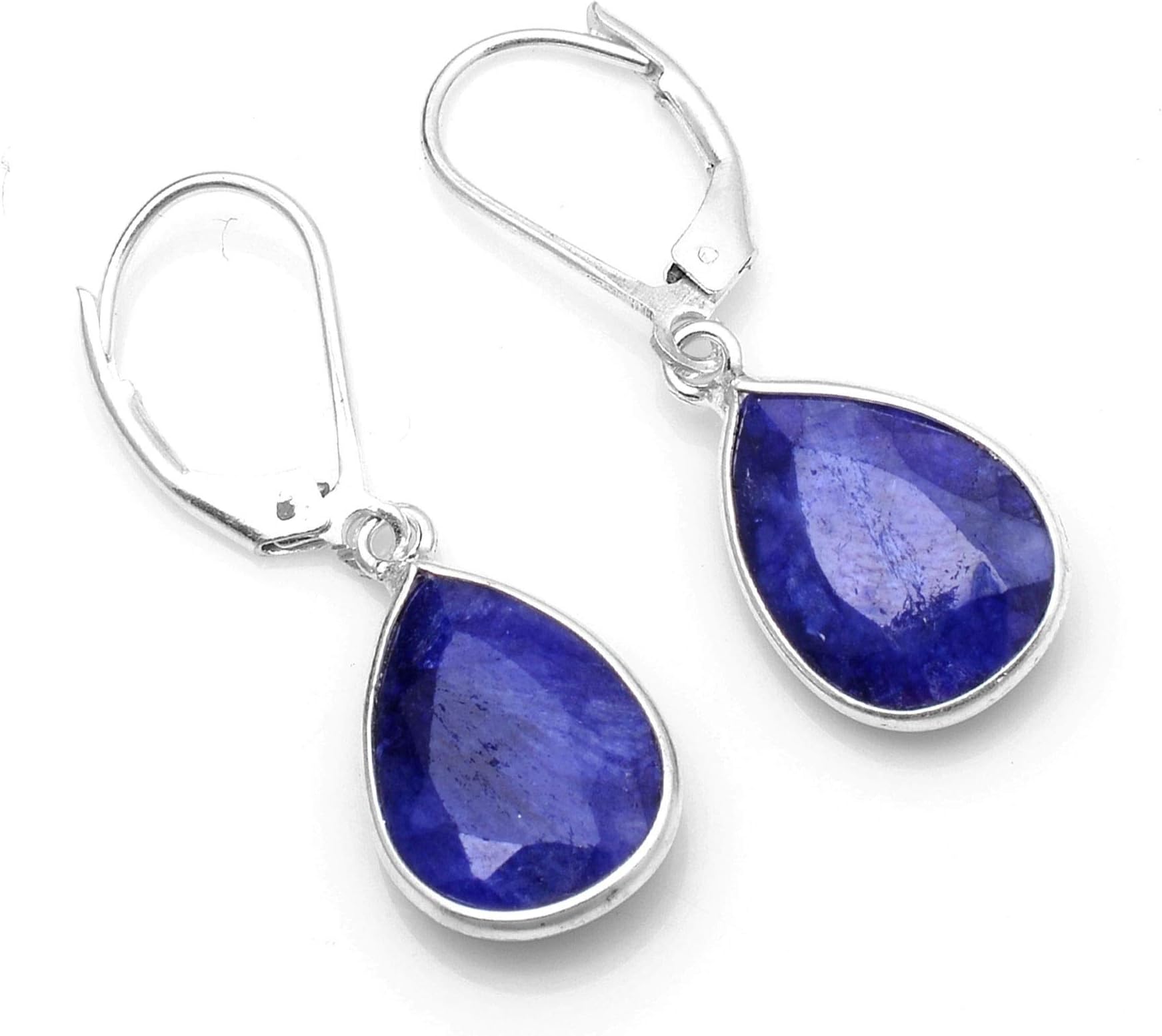 Sterling Silver Natural Gemstone Earrings for Womens